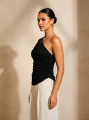 Blusa Franzido Elegante- Alça Única